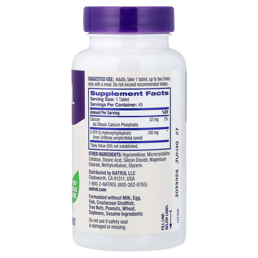 Natrol, 5-HTP, медленное высвобождение, 45 таблеток