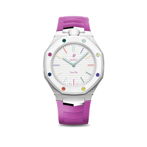 Корпус для часов POP-Swatch x AP - Голубой и Фиолетовый - Комплект из 2 ремешков