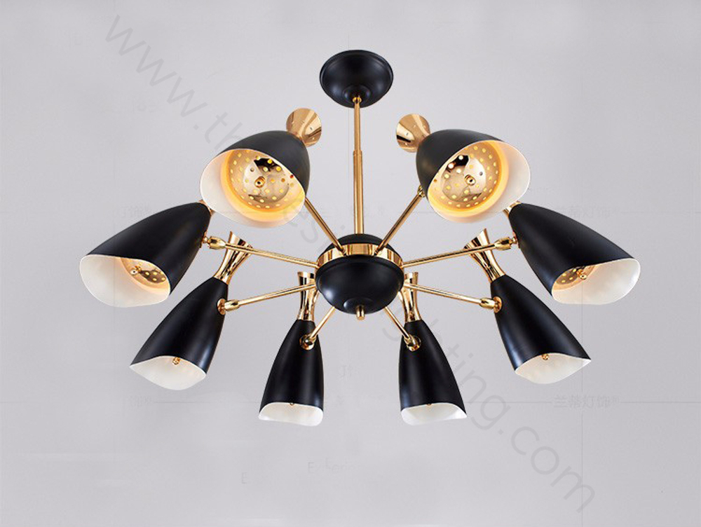 Ceiling design lamp  Duke by Delightfull (8 lampshades,  Black)