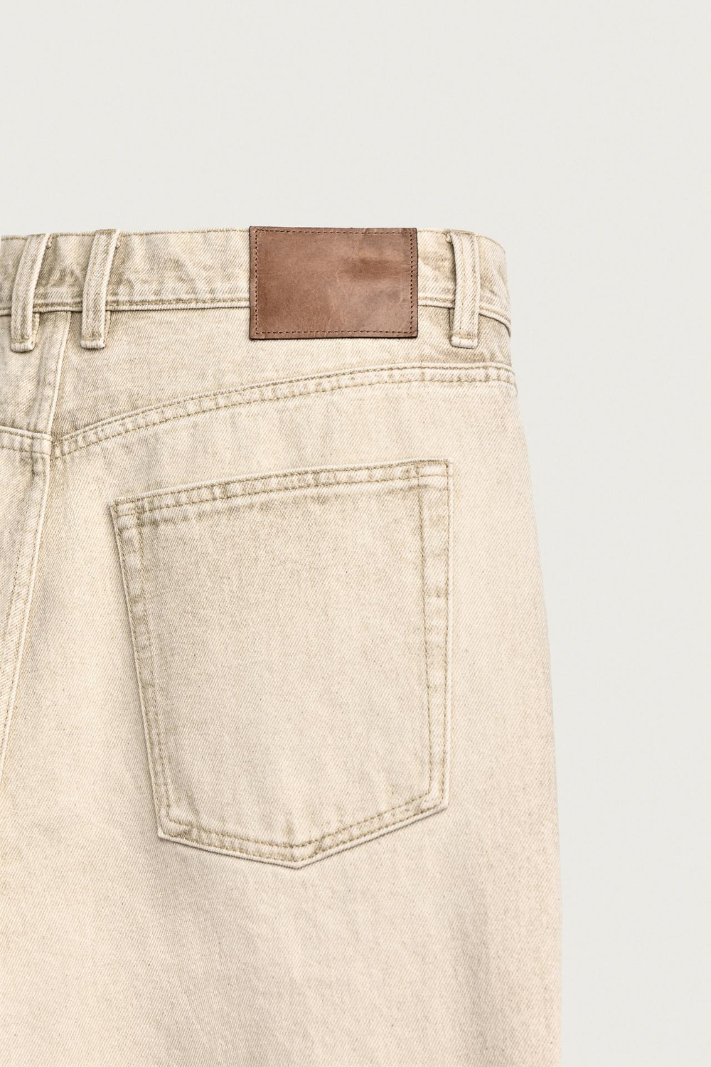ZARA ДЖИНСЫ STRAIGHT ДЛИНОЙ ДО ЩИКОЛОТКИ, ВАНИЛЬНЫЙ
