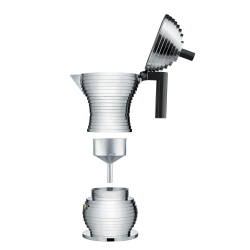 Alessi Алюминиевая турка кофеварка Pulcina на 6 чашек. черная ручка MDL02/6 B