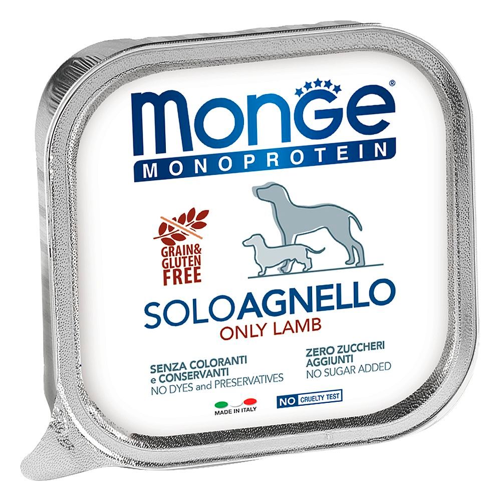 Monge Dog 150г Monoproteico Solo консервы для собак паштет из ягненка Monge Dog 150г Monoproteico Solo консервы для собак паштет из ягненка