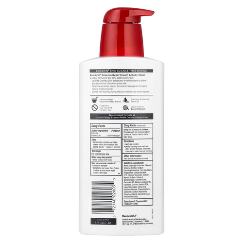 Eucerin, Eczema Relief, крем для душа, 400 мл (13,5 жидк. унц.)