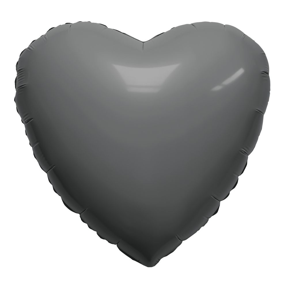 Шар (19''/48 см) Сердце, Графит, 1 шт.