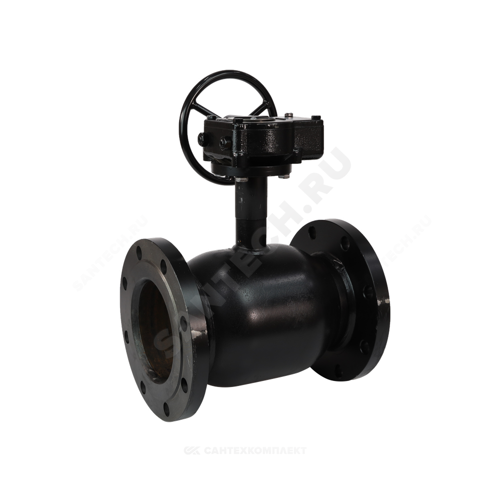 Кран шаровой сталь 09Г2С Ballomax КШТ 61.103 Ду 200 Ру16 фл L=410мм с редуктором BROEN КШТ 61.103.200.Р.16