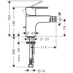 Смеситель для биде Hansgrohe Talis E² , однорычажный , хром 31622000
