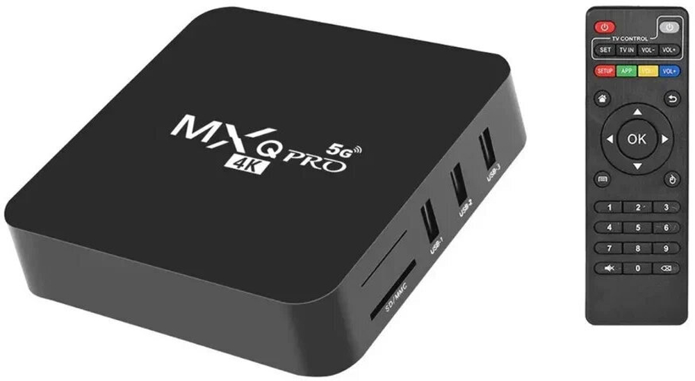 Смарт приставка андроид тв 16000 тв каналов и онлайн-кинотеатр mxq pro 4k 5g 1/8gb