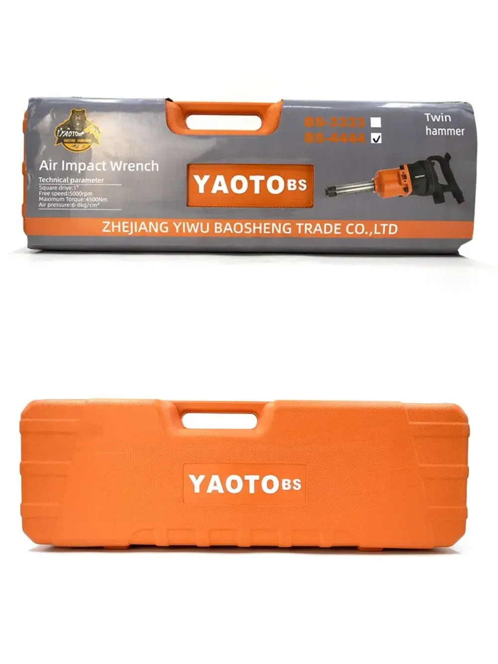 Гайковерт пневматический грузовой YAOTO BS 1" (4500 Н·м, 5000 RPM, удлинённый шпиндель)