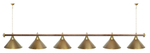 Лампа STARTBILLIARDS 6 пл. (плафоны зеленые,штанга зеленая,фурнитура золото)