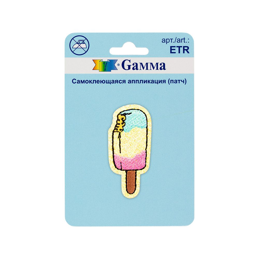 Патч (аппликация самоклеящаяся) №02, 1 шт, 01-208 Мороженое 2.4х5.1 см, Gamma ETR