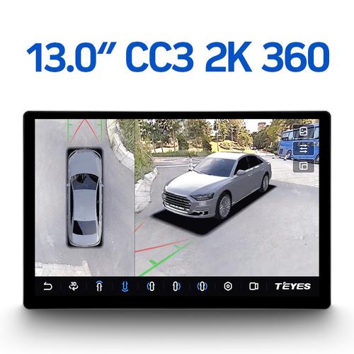Магнитола для Nissan X-Trail 2007-2014 (T31) - Teyes CC3-2K-360 монитор 13", QLED+2K, Android 10, Быстрая, 4G SIM-слот, CarPlay, 4 камеры в комплекте