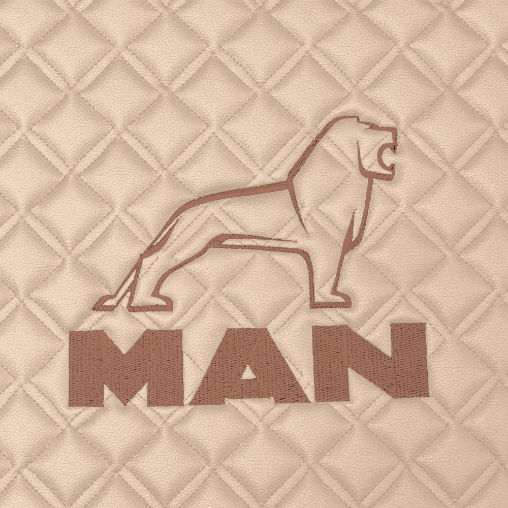 Ковры MAN TGA (автомат, механика), (экокожа, бежевый, бежевый кант, коричневая вышивка)