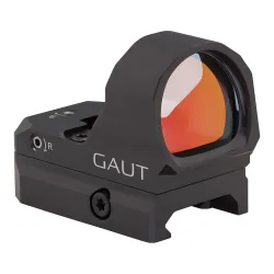 Коллиматор Gaut Tourmaline 1x26x22, открытый, точка 3 МOA красная, Weaver - вид спереди справа