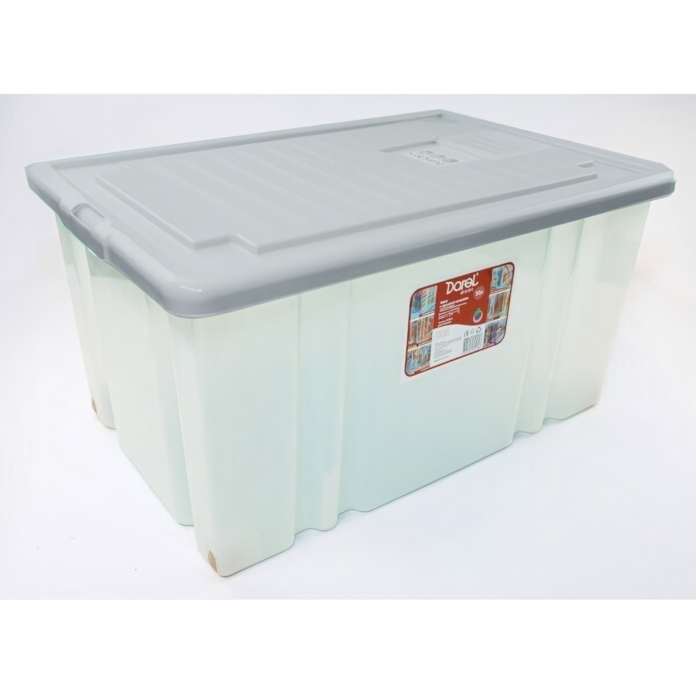 Ящик с крышкой ДАРЕЛ БОКС (DARELBOX) 56л на колесах 610*400*310 серый (с клапаном для антимолевых и дезодорирующих средств)
