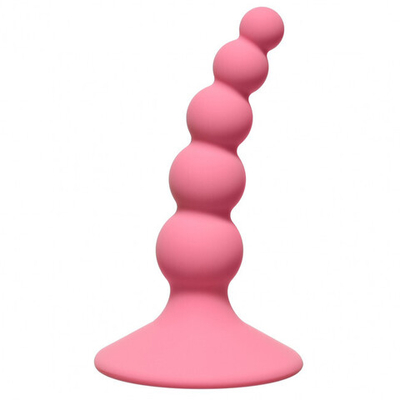 Изогнутый анальный стимулятор на присоске Curved Anal Plug (10 см , розовый) (Цвет: розовый)