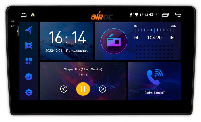 Магнитола для Lada Granta 2011-2018 (взамен ШГУ) - AIROC 2K RI-3006 Android 12, Быстрая, QLed+2K, CarPlay, SIM-слот