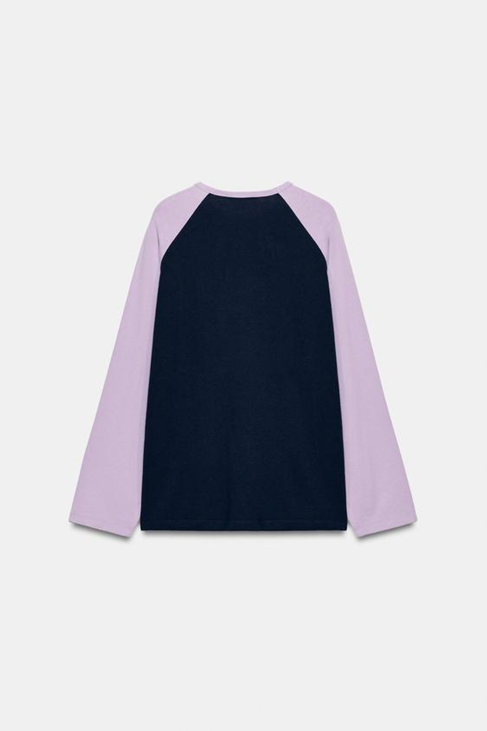 ZARA КОМБИНИРОВАННАЯ ФУТБОЛКА РЕГЛАН, СИРЕНЕВЫЙ