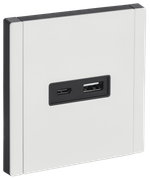 FORTE&PIANO Розетка USB A+C 18Вт FP251M металл белый IEK