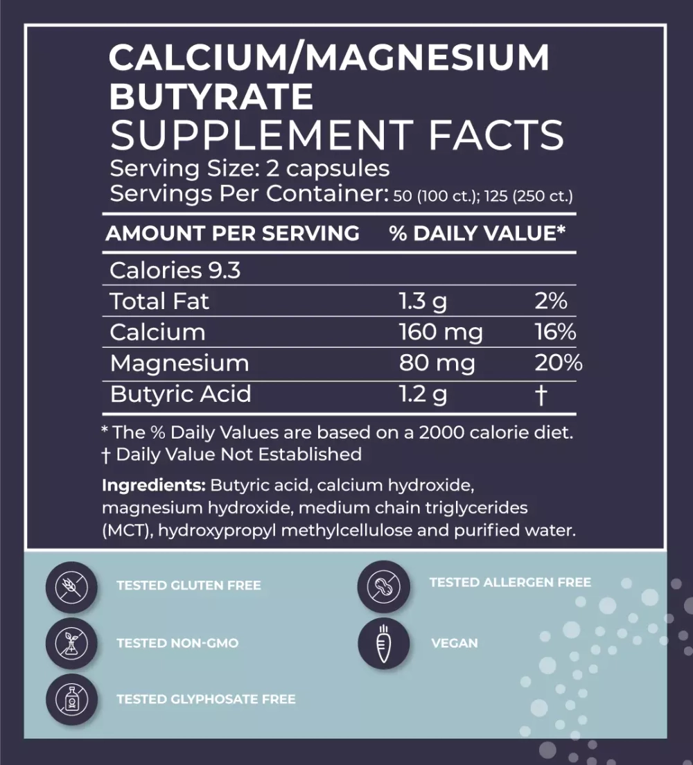Bodybio sodium butyrate 60 caps.