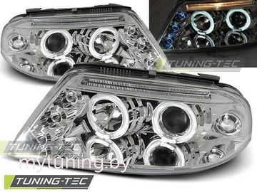 Передние фары angel eyes chrome для VW Passat B5 GP