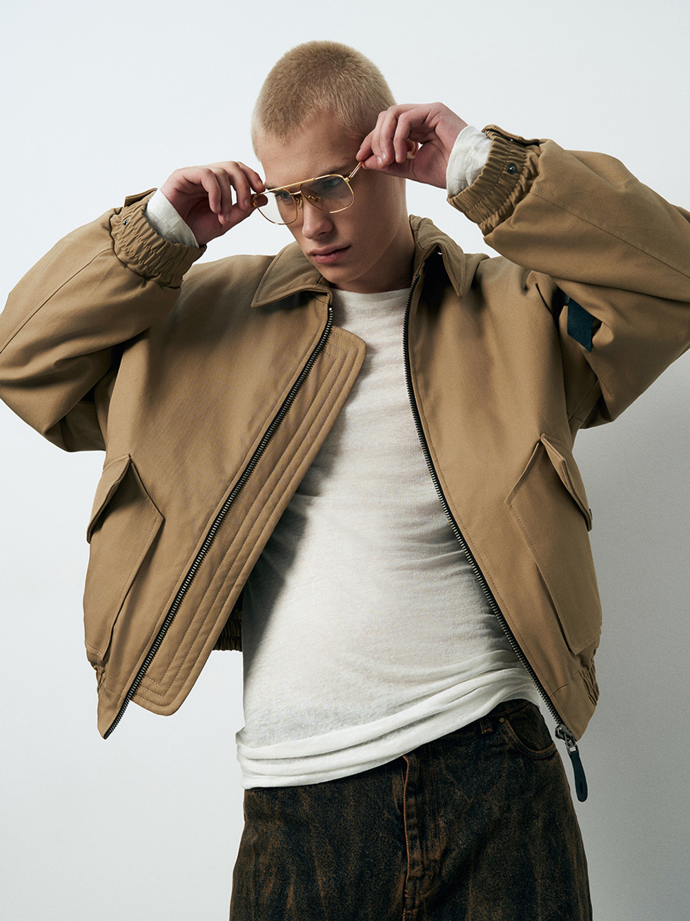 Бомбер "AVIATOR" бежевый