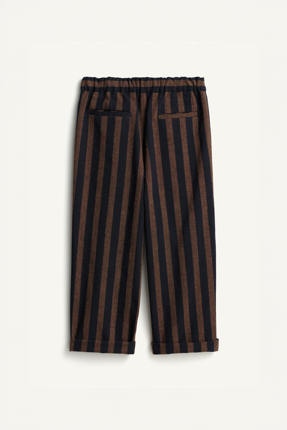 ZARA БРЮКИ В ПОЛОСКУ - LIMITED EDITION, КОРИЧНЕВО-СИНИЙ