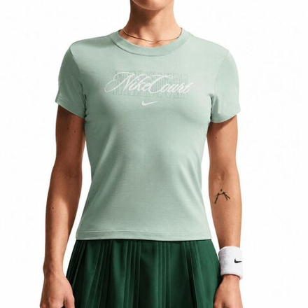 Женская теннисная футболка Nike Court Heritage Tennis - steam/barely green