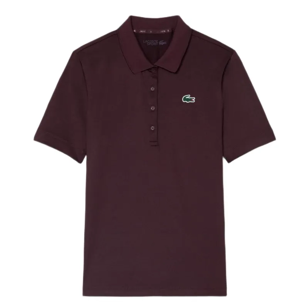 Женское теннисное поло Lacoste Slim Fit UV Protect Stretch Golf - dark burgundy