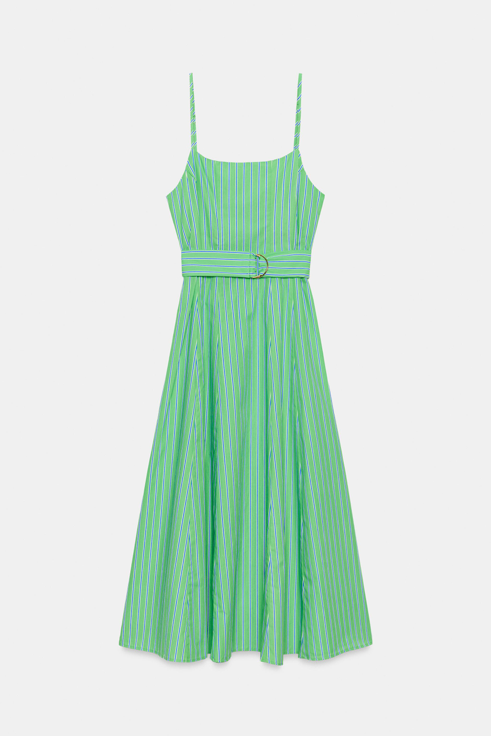 ПЛАТЬЕ МИДИ В ПОЛОСКУ С ПОЯСОМ — ZARA