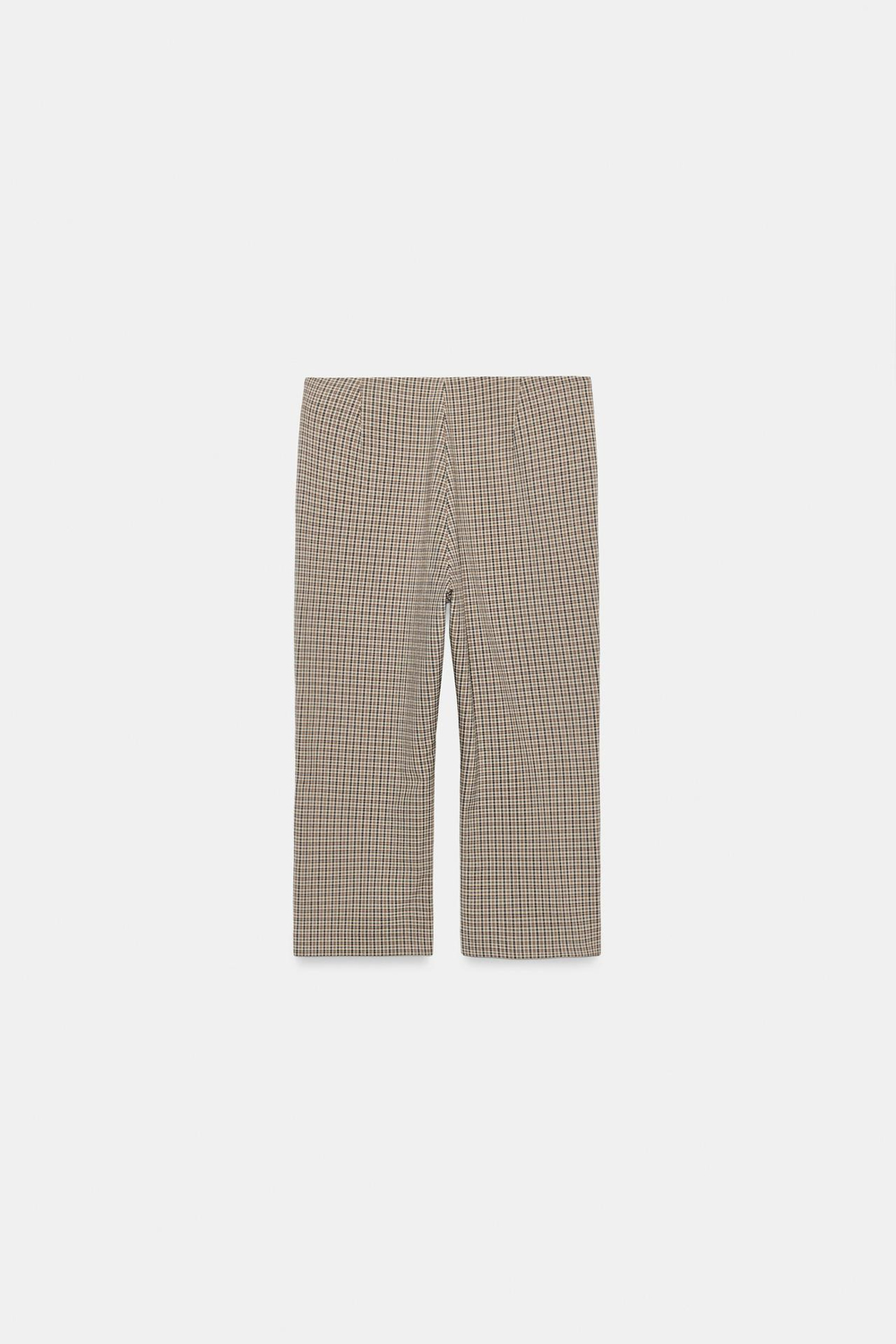 ZARA БРЮКИ КАПРИ В КЛЕТКУ, СЕРЫЙ