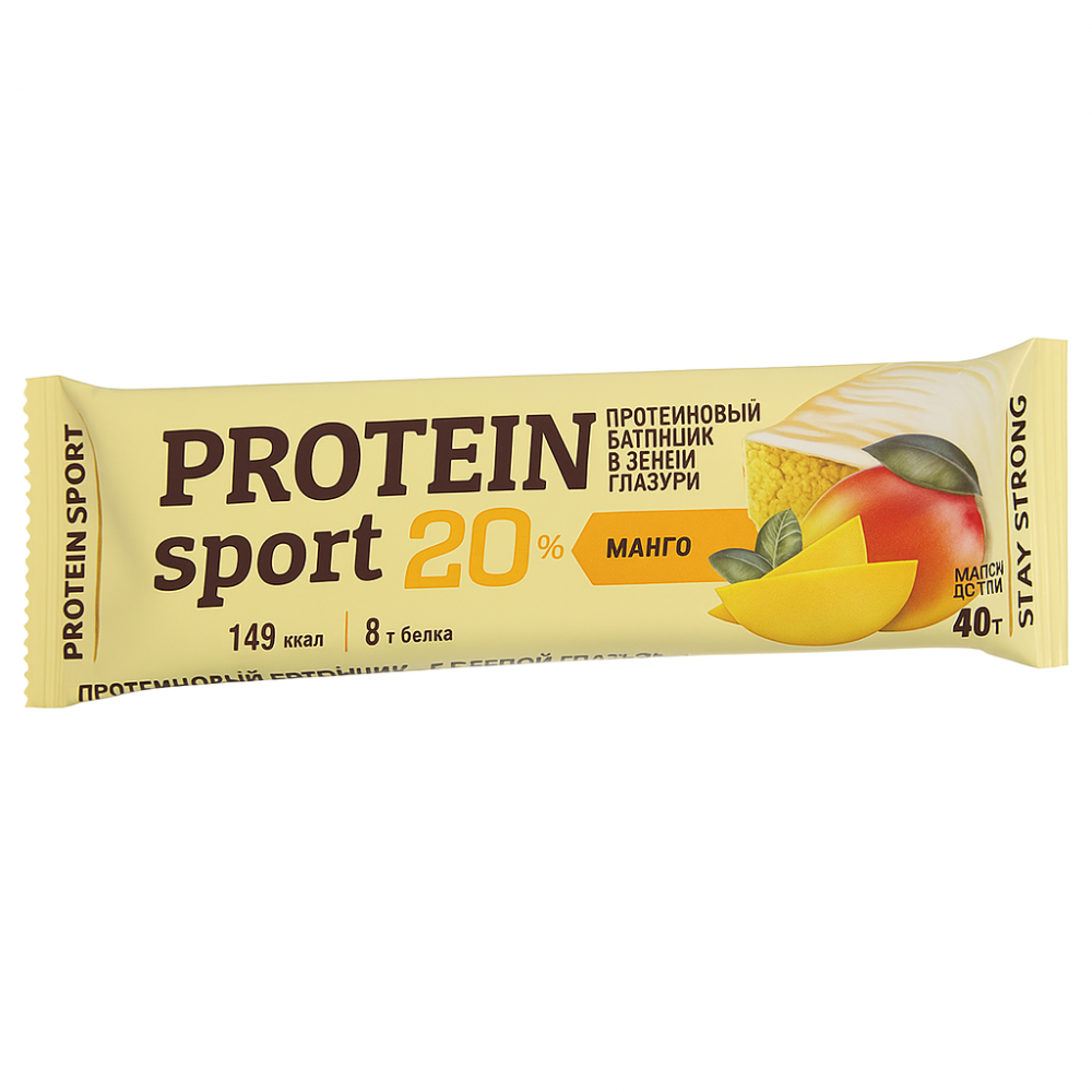 Батончик Effort sport протеиновый манго в белой глазури 40 гр