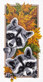 Алмазная (кристальная) мозаика Фрея, Еноты, 35,5х19 см