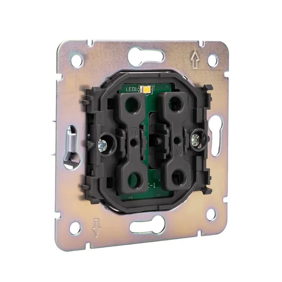 Переключатель проходной одноклавишный с подсветкой KRANZ Miele Round Шелк KR-78-0716-7