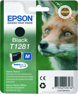 Epson Fox Singlepack Black T1281 DURABrite Ultra Ink C13T12814011