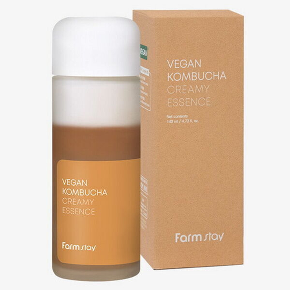 Увлажняющая кремовая эссенция с чайным грибом FarmStay Vegan Kombucha Creamy Essence, 140мл