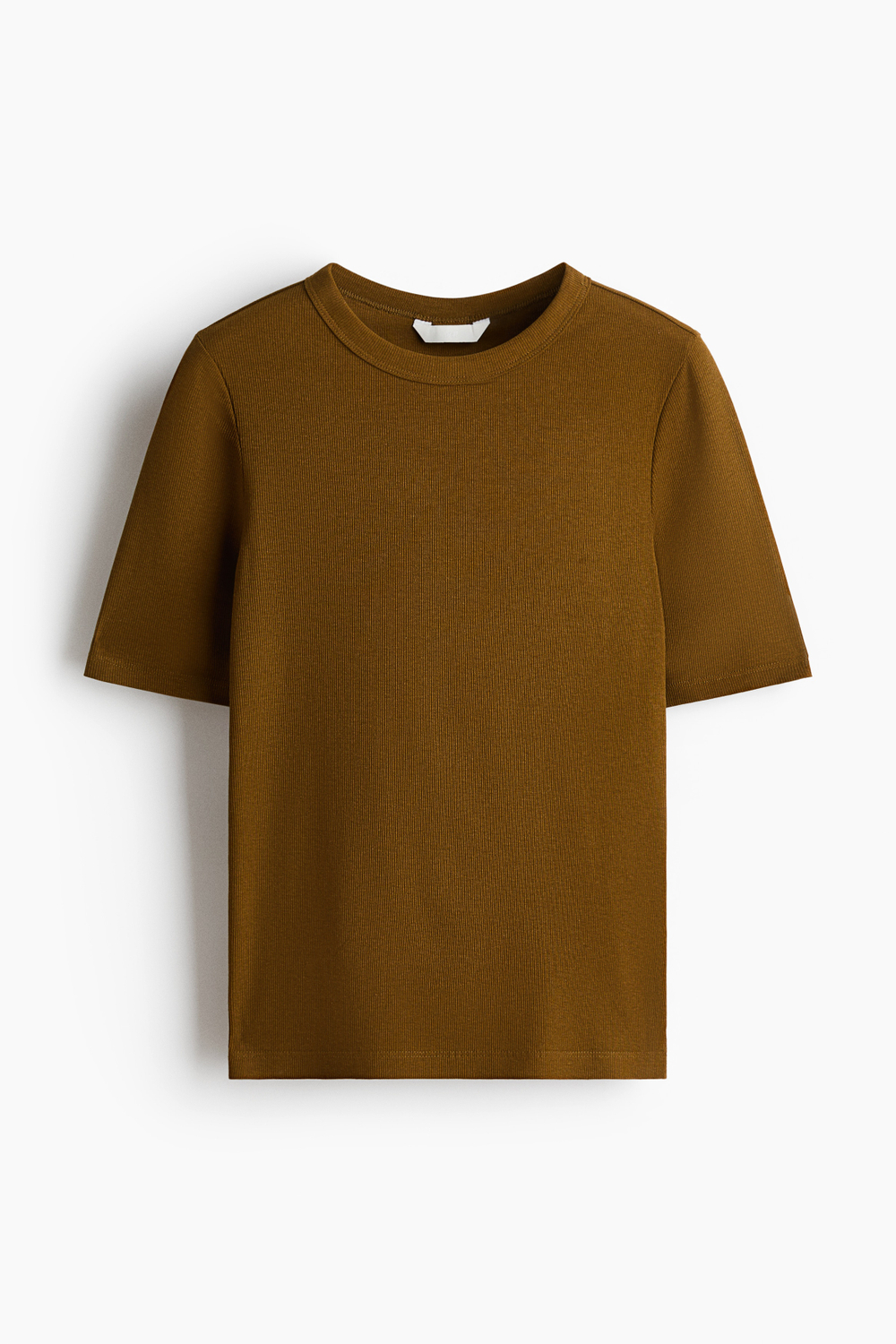 Облегающая футболка в рубчик — круглый вырез - H&M