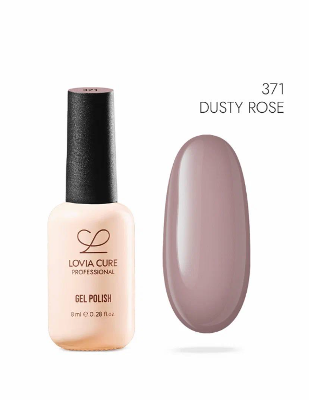 Lovia Cure Mocha Mousse Гель-лак Dusty Rose 371, 8 мл