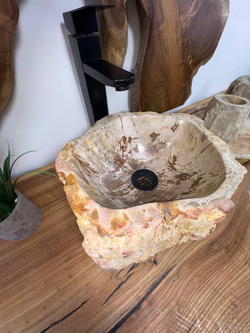 Раковина из окаменелого дерева OD-71004 33x29x15 из натурального камня