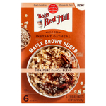 Bob's Red Mill, Овсянка быстрого приготовления, цельнозерновые, кленовый коричневый сахар, 6 пакетиков по 45 г (1,59 унции)