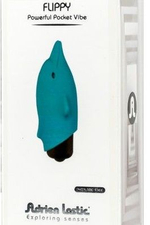Голубой вибростимулятор-дельфин Lastic Pocket Dolphin - 7,5 см. (Цвет: голубой)