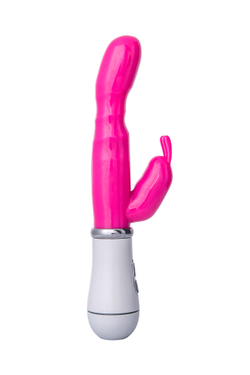 Вибратор с клиторальным стимулятором A-Toys by TOYFA Bubbly, TPE, розовый, 20 см