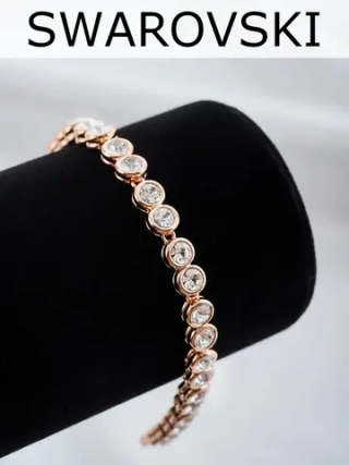 Браслет-дорожка Классик с белыми кристаллами Swarovski