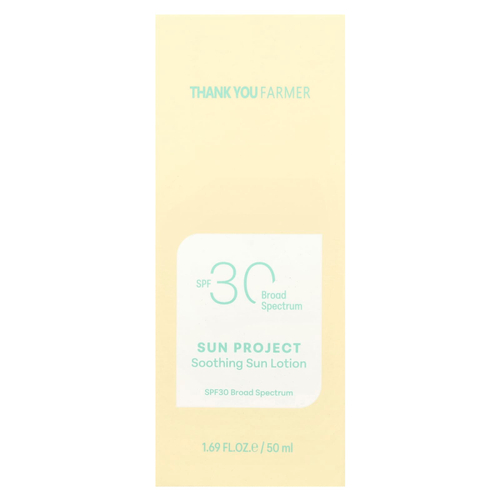 Thank You Farmer, Sun Project, успокаивающий лосьон для загара, SPF 30, 50 мл (1,69 жидк. Унции)