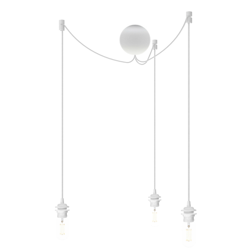 Потолочная чаша на 3 плафона cannonball white e27-15w led, длина провода 2,5м, для всех vita  ламп