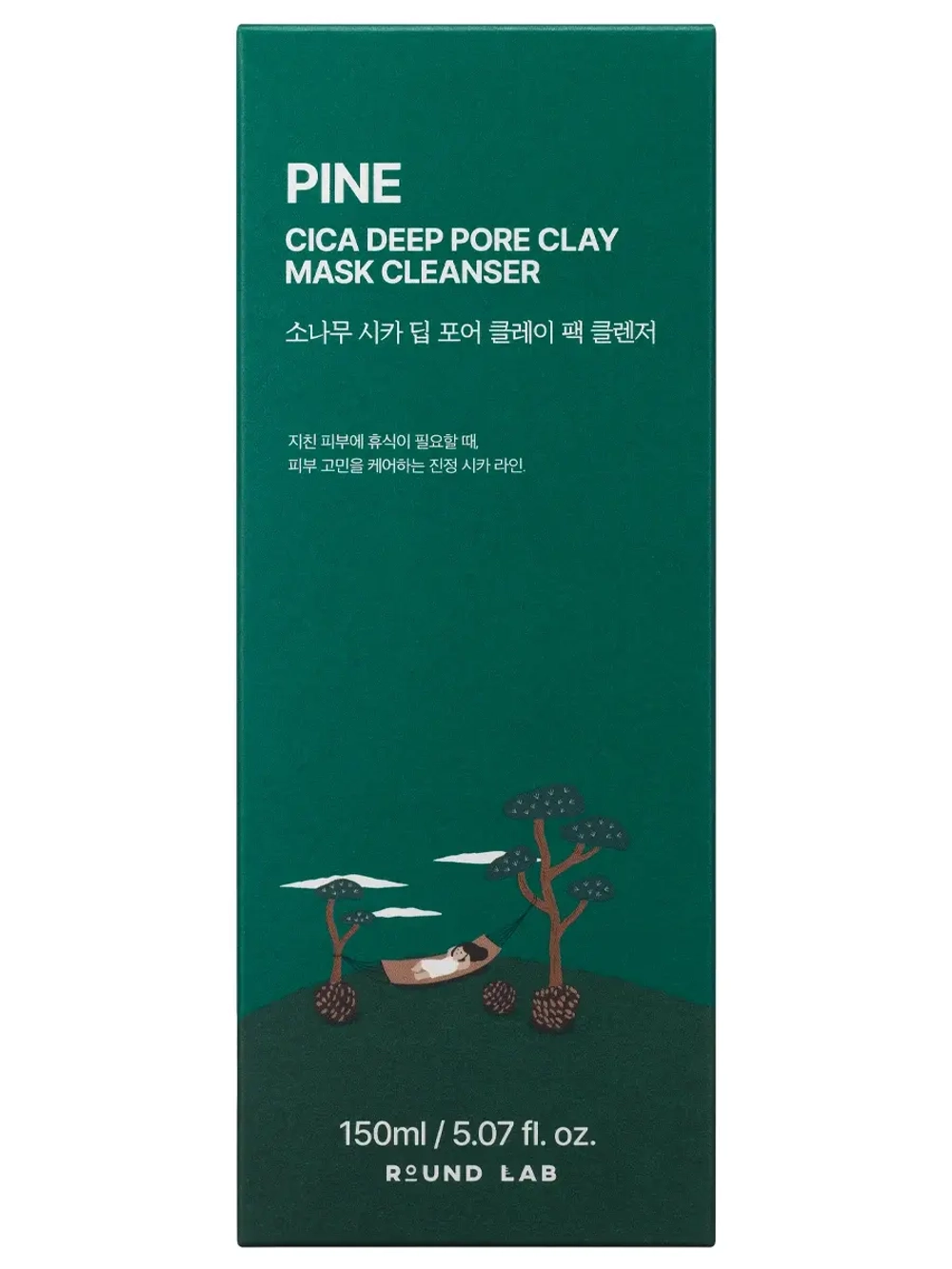 Round Lab Очищающая маска-пенка с экстрактом сосны и центеллы Cica Deep Pore Clay Mask Cleanser 150 мл