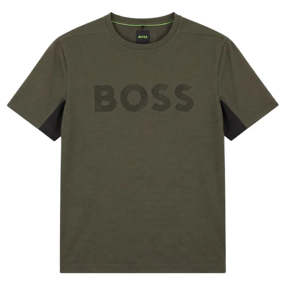 Мужская теннисная футболка BOSS Slim Fit Active Logo - open green