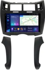 Магнитола для Toyota Vitz 2, Yaris 2 2005-2011 (рамка черная тип 2) - Teyes CC3-2K на Android 10, Быстрая, 2K QLED, CarPlay, 4G SIM-слот