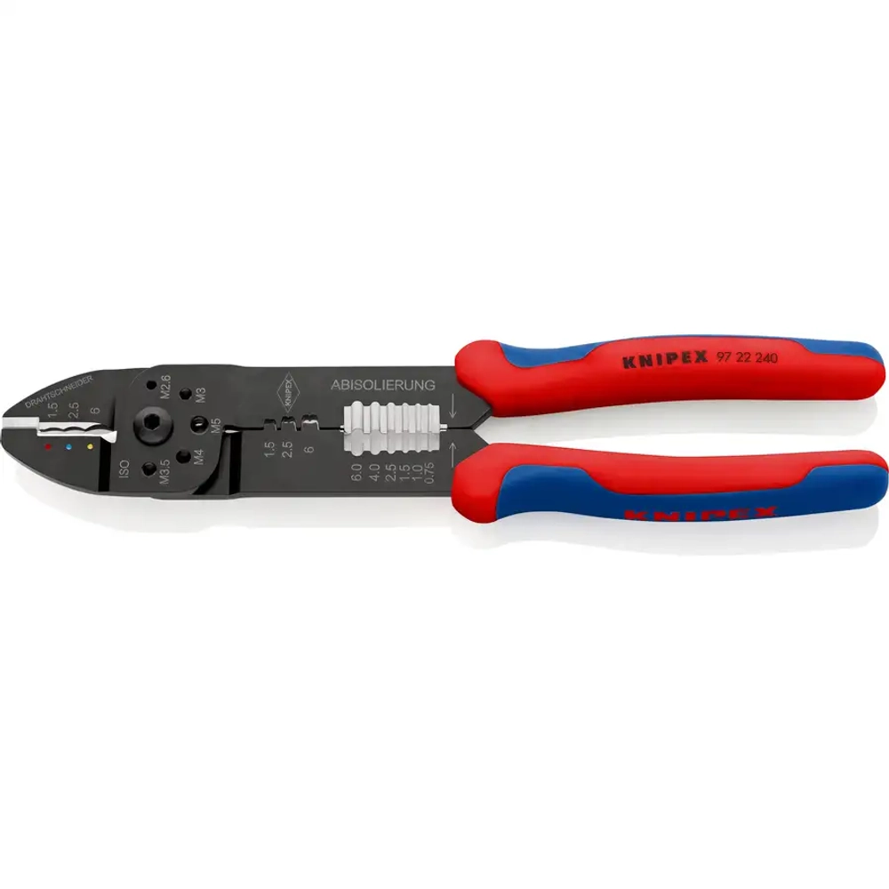 Клещи зажимные для опрессовки чёрное лакирование 240 мм Knipex 97 22 240 SB