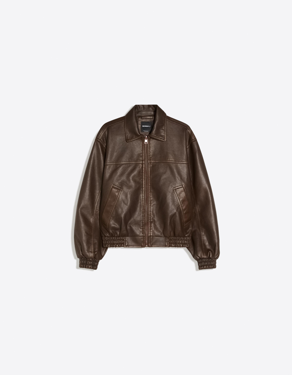 Женская куртка из искусственной кожи оверсайз - BERSHKA
