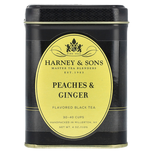 Harney & Sons, черный чай, персики и имбирь, 112 г (4 унции)